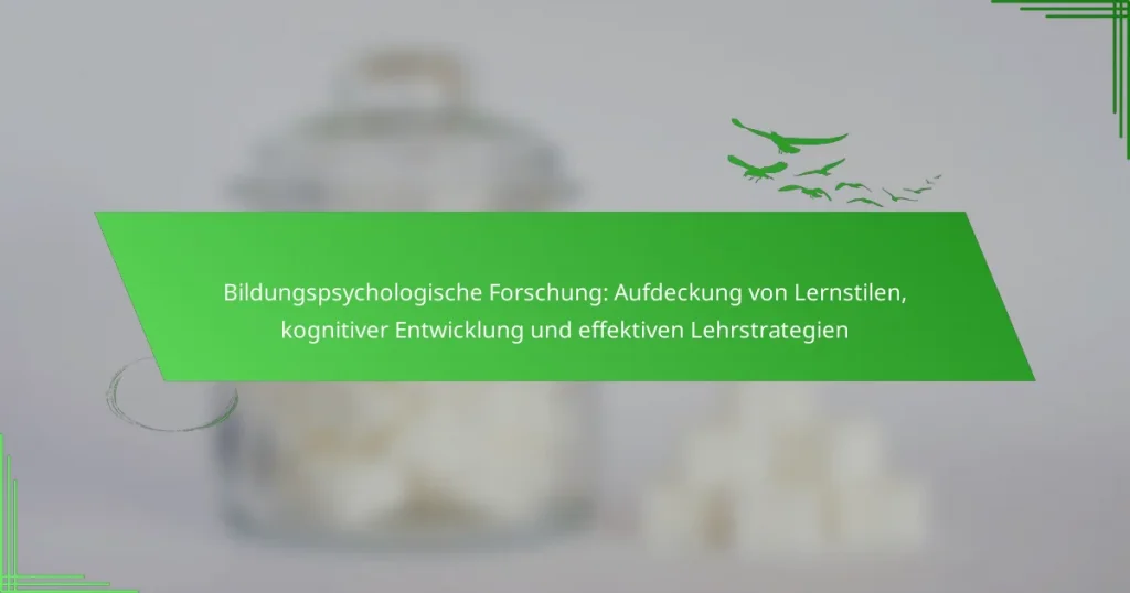 Bildungspsychologische Forschung: Aufdeckung von Lernstilen, kognitiver Entwicklung und effektiven Lehrstrategien