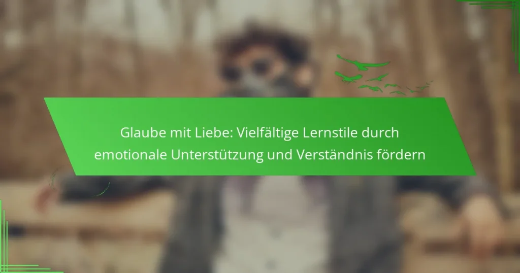 Glaube mit Liebe: Vielfältige Lernstile durch emotionale Unterstützung und Verständnis fördern
