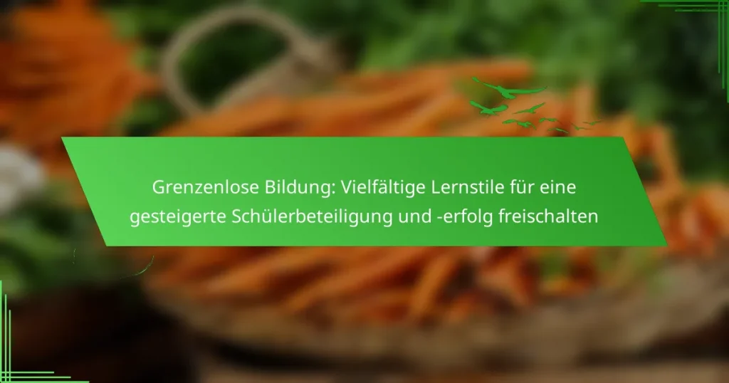 Grenzenlose Bildung: Vielfältige Lernstile für eine gesteigerte Schülerbeteiligung und -erfolg freischalten