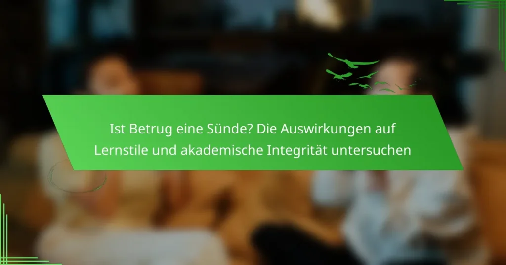 Ist Betrug eine Sünde? Die Auswirkungen auf Lernstile und akademische Integrität untersuchen