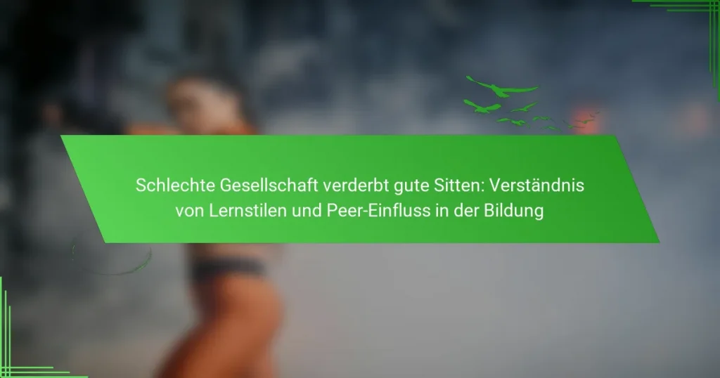 Schlechte Gesellschaft verderbt gute Sitten: Verständnis von Lernstilen und Peer-Einfluss in der Bildung
