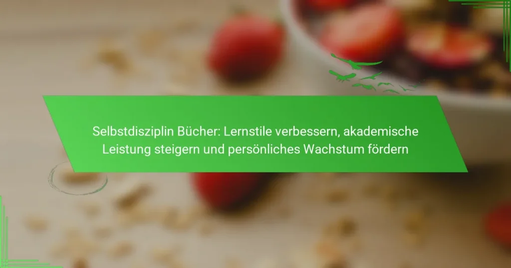 Selbstdisziplin Bücher: Lernstile verbessern, akademische Leistung steigern und persönliches Wachstum fördern