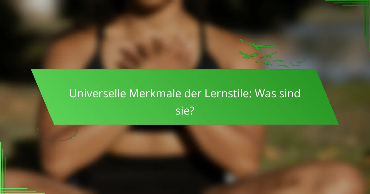 Universelle Merkmale der Lernstile: Was sind sie?