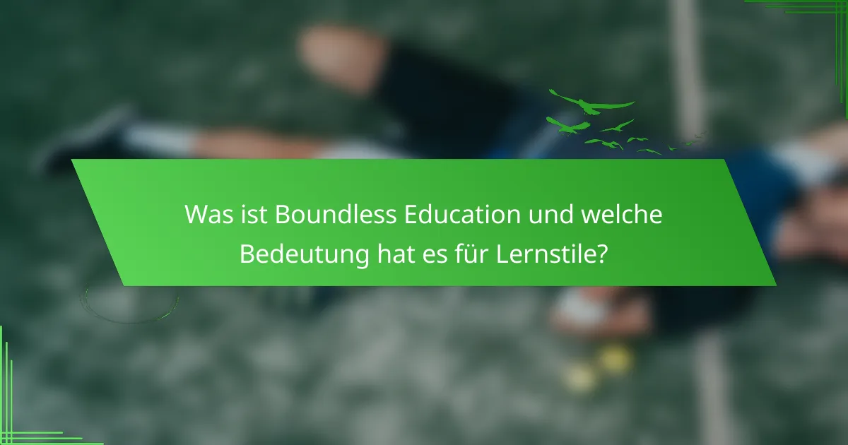 Was ist Boundless Education und welche Bedeutung hat es für Lernstile?