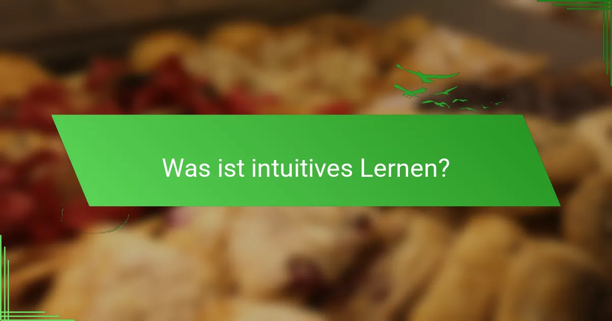 Was ist intuitives Lernen?