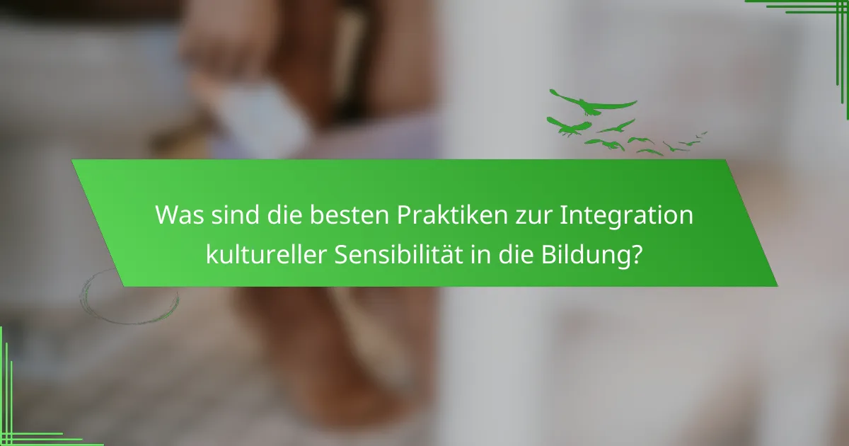 Was sind die besten Praktiken zur Integration kultureller Sensibilität in die Bildung?
