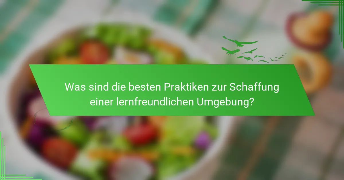 Was sind die besten Praktiken zur Schaffung einer lernfreundlichen Umgebung?