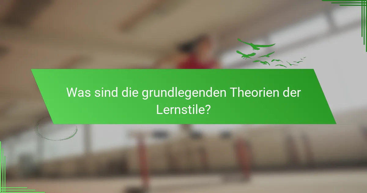 Was sind die grundlegenden Theorien der Lernstile?