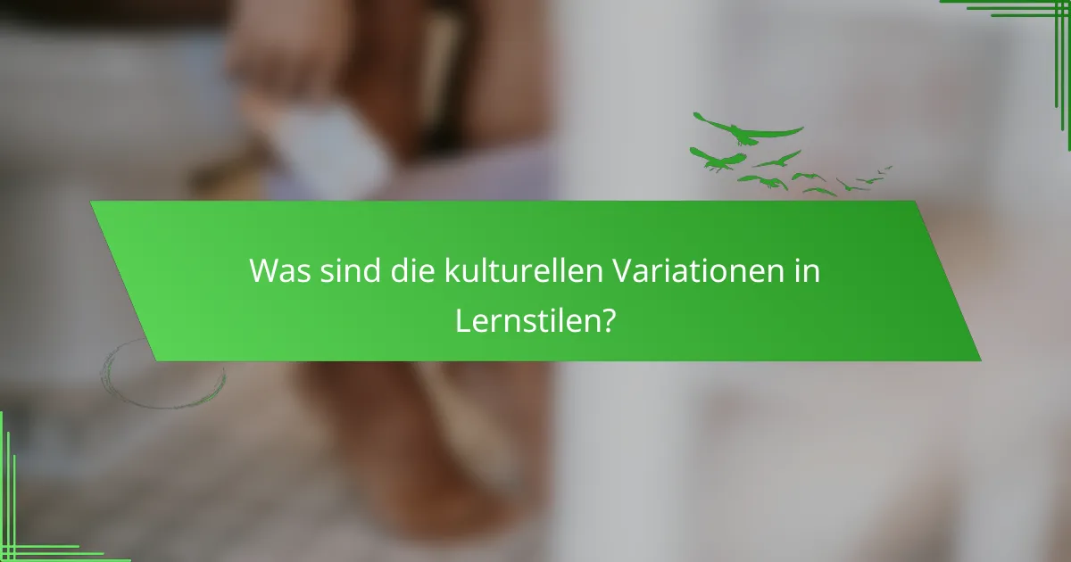 Was sind die kulturellen Variationen in Lernstilen?