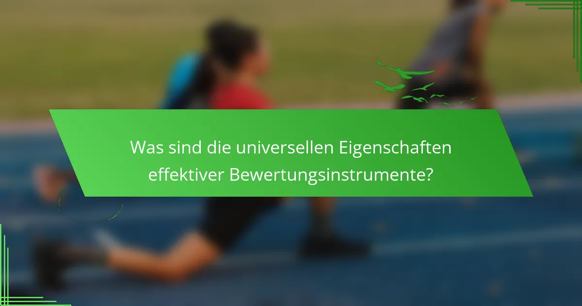 Was sind die universellen Eigenschaften effektiver Bewertungsinstrumente?
