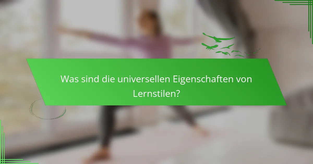 Was sind die universellen Eigenschaften von Lernstilen?
