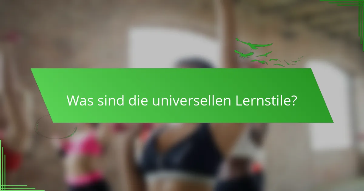Was sind die universellen Lernstile?