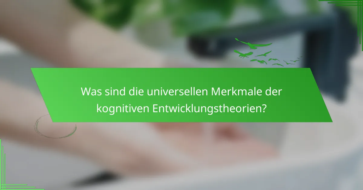 Was sind die universellen Merkmale der kognitiven Entwicklungstheorien?