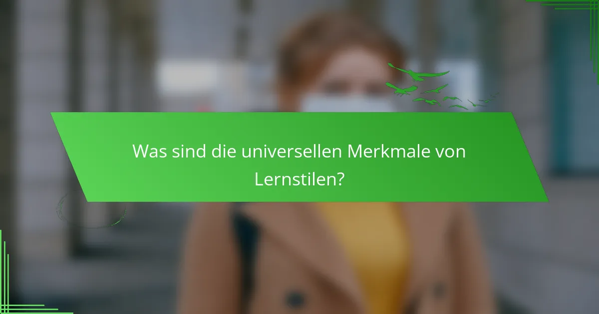 Was sind die universellen Merkmale von Lernstilen?