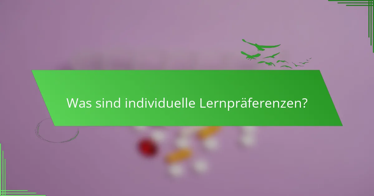 Was sind individuelle Lernpräferenzen?