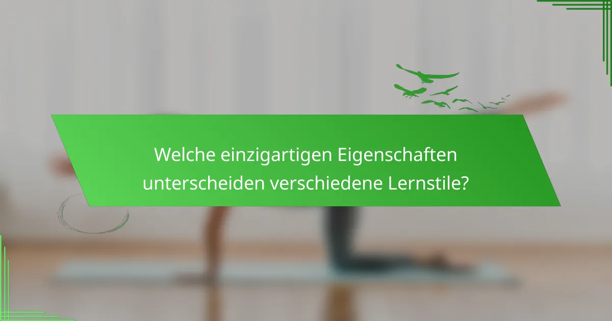 Welche einzigartigen Eigenschaften unterscheiden verschiedene Lernstile?