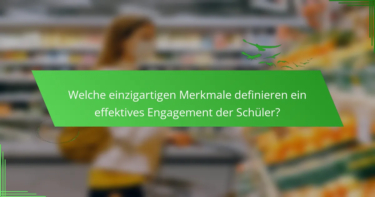 Welche einzigartigen Merkmale definieren ein effektives Engagement der Schüler?