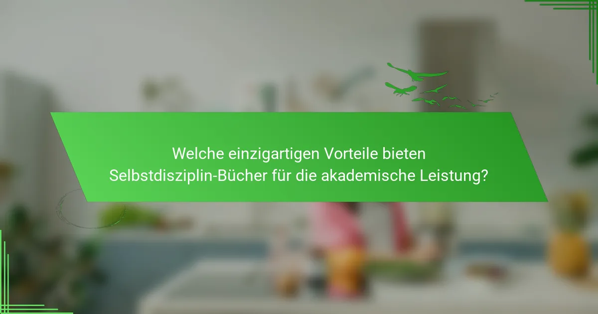 Welche einzigartigen Vorteile bieten Selbstdisziplin-Bücher für die akademische Leistung?