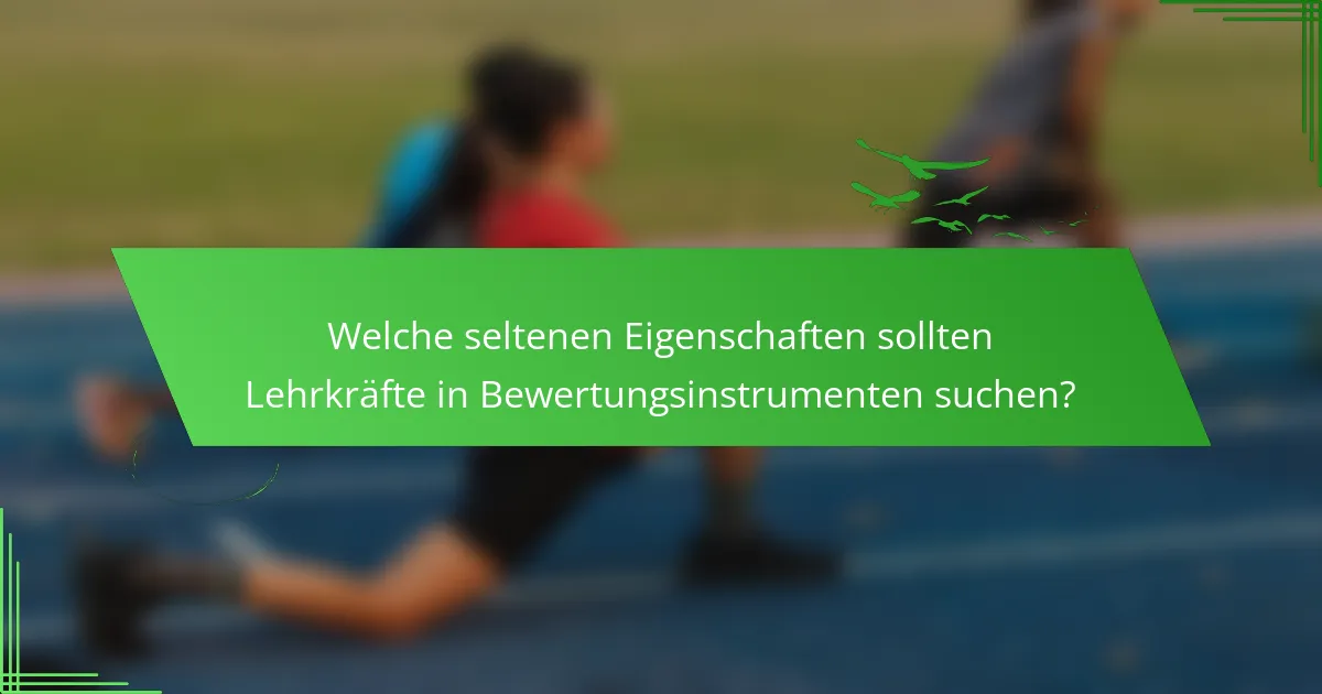 Welche seltenen Eigenschaften sollten Lehrkräfte in Bewertungsinstrumenten suchen?