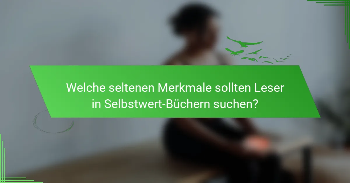 Welche seltenen Merkmale sollten Leser in Selbstwert-Büchern suchen?