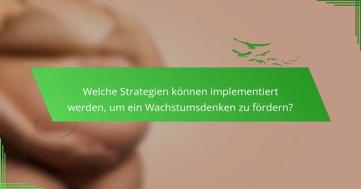 Welche Strategien können implementiert werden, um ein Wachstumsdenken zu fördern?