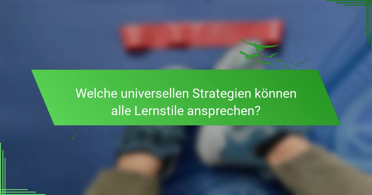 Welche universellen Strategien können alle Lernstile ansprechen?