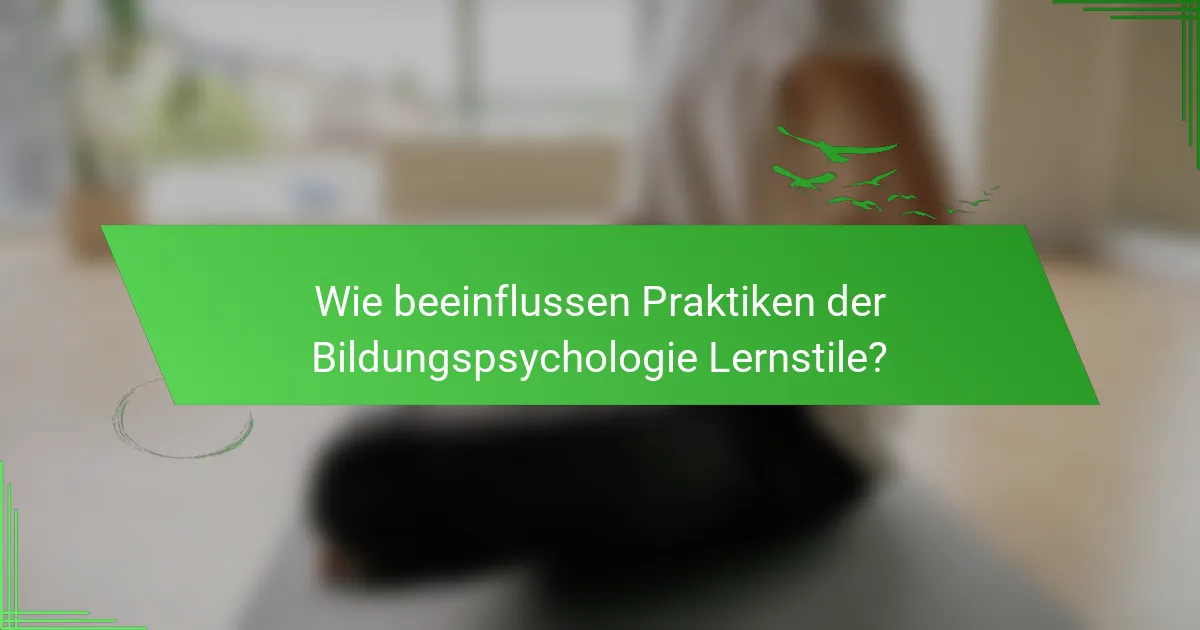 Wie beeinflussen Praktiken der Bildungspsychologie Lernstile?