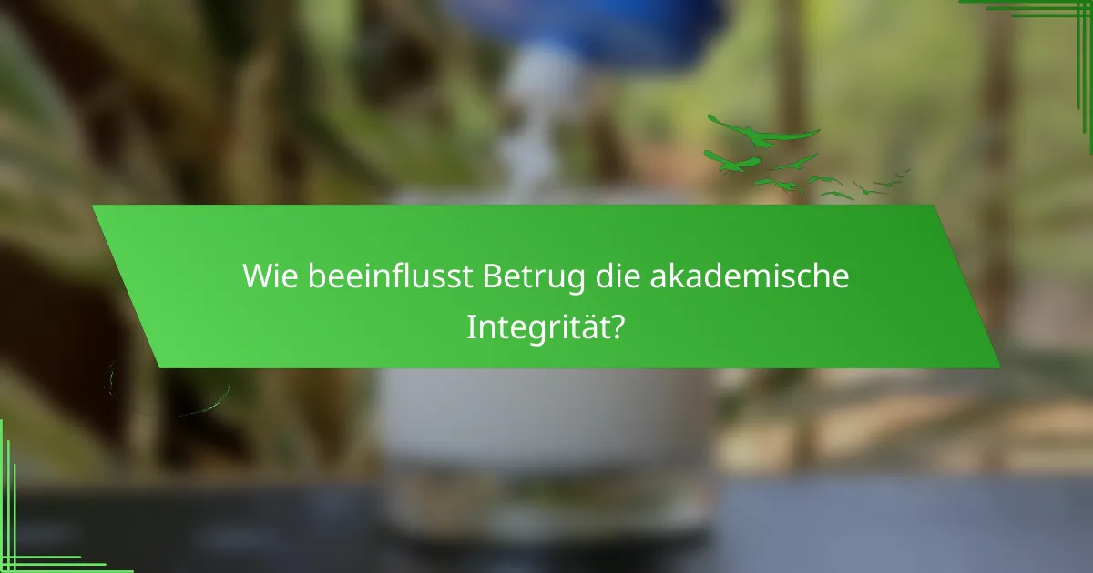 Wie beeinflusst Betrug die akademische Integrität?