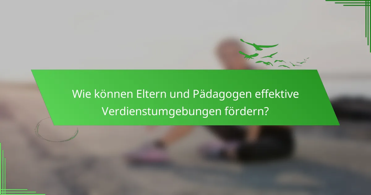 Wie können Eltern und Pädagogen effektive Verdienstumgebungen fördern?